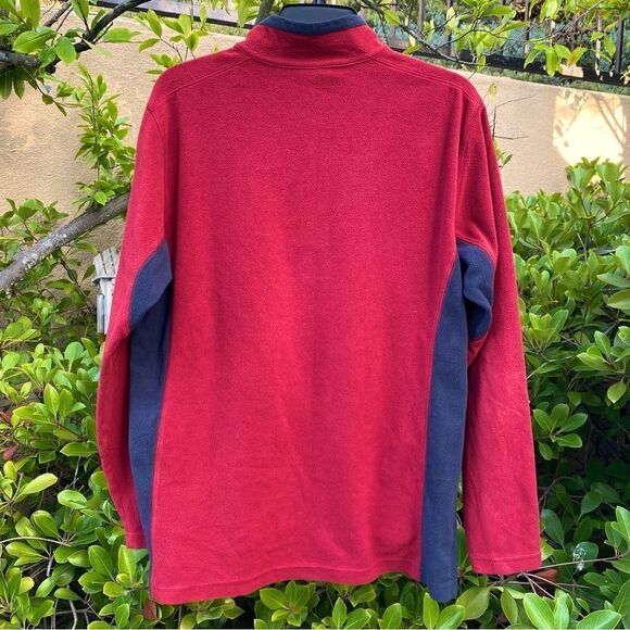 COLUMBIA Cranberry & Grey Fleece Pullover w/ Quarter Zip Size M - GUC - Picture 2 of 5